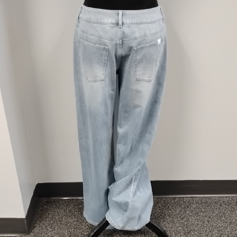 HALARA Flex Asymmetric Women's Low Rise Jean , Sz S. Baggy Leg, Light Azure - Picture 6 of 10